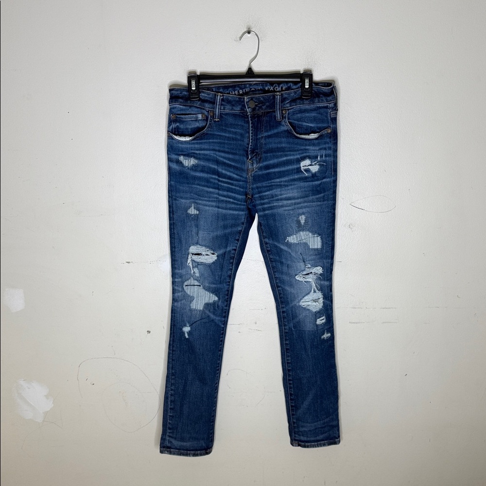 American Eagle Outfitters Next Level Airflex Skinny Distressed Jeans Size 32/30